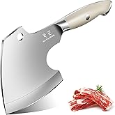 DRGSKL Meat Cleaver Heavy Duty - Bone Chopper, Hand Forged Kitchen Axe with Full Tang Handle, Bone Chopping Knife, Japanese Butcher Knife for Meat Cutting, Kitchen Gift for Men