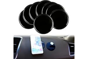 Fogfar 8 PCS 3.62 Inch Car Anti-Slip Mats, Universal Car Mobile Phone Non-Slip Gel Pads, Round Car Mats, for Cell Phone, Sunglasses, Keys, Coins (Black)