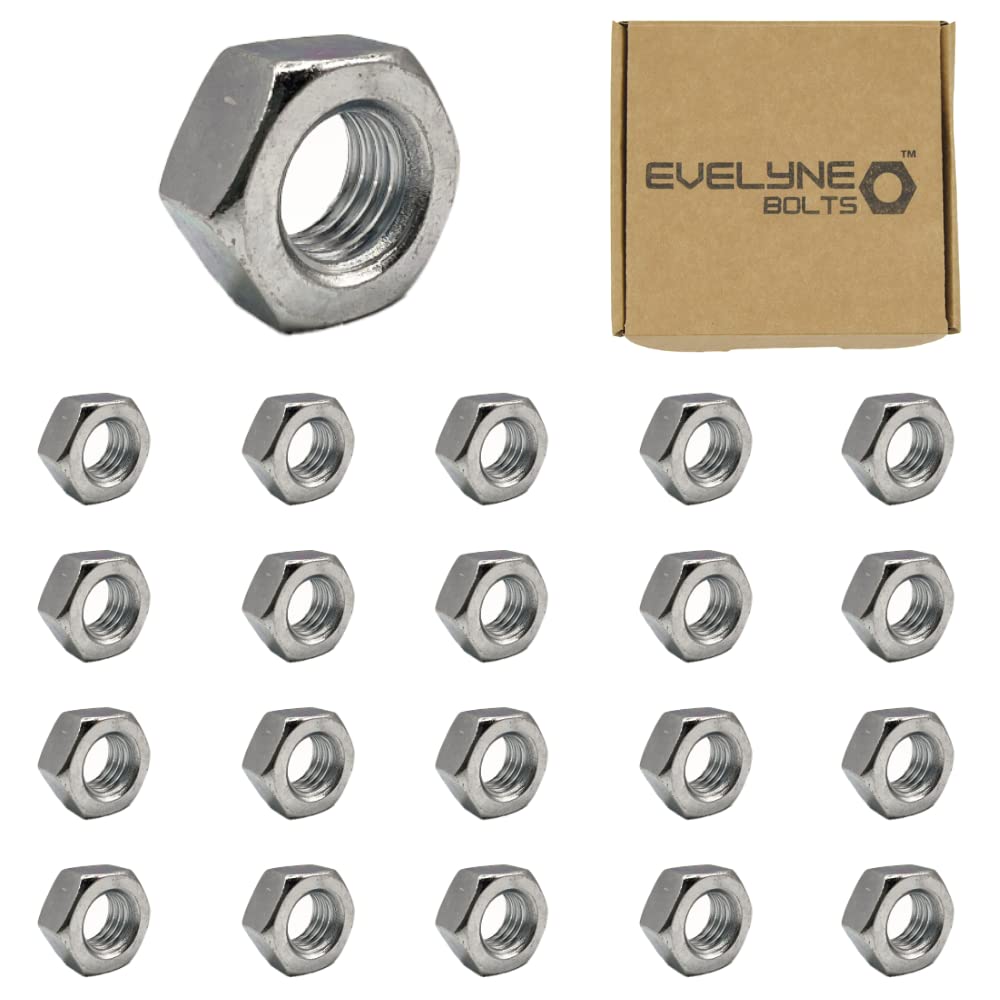 M12 (12mm) Steel Hex Nuts - Standard Thread - Pack of 20