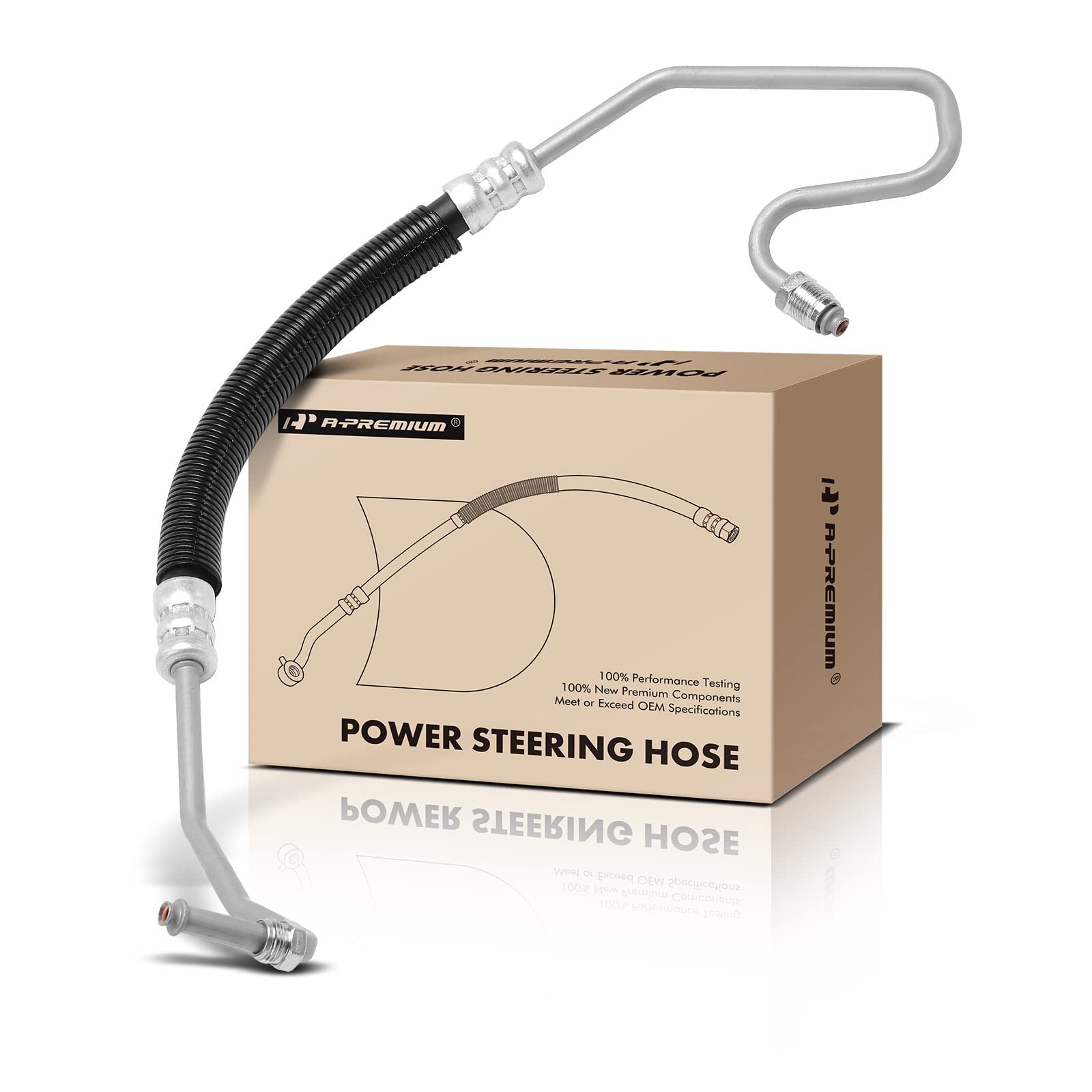 Photo 1 of A-Premium Power Steering Pressure Hose Line Assembly Compatible with Chevrolet Silverado 2500/3500, C3500, K2500 & GMC C2500 Suburban & Cadillac, 4.3L 5.0L 5.7L, with O-ring, Pump To Rack/Gear