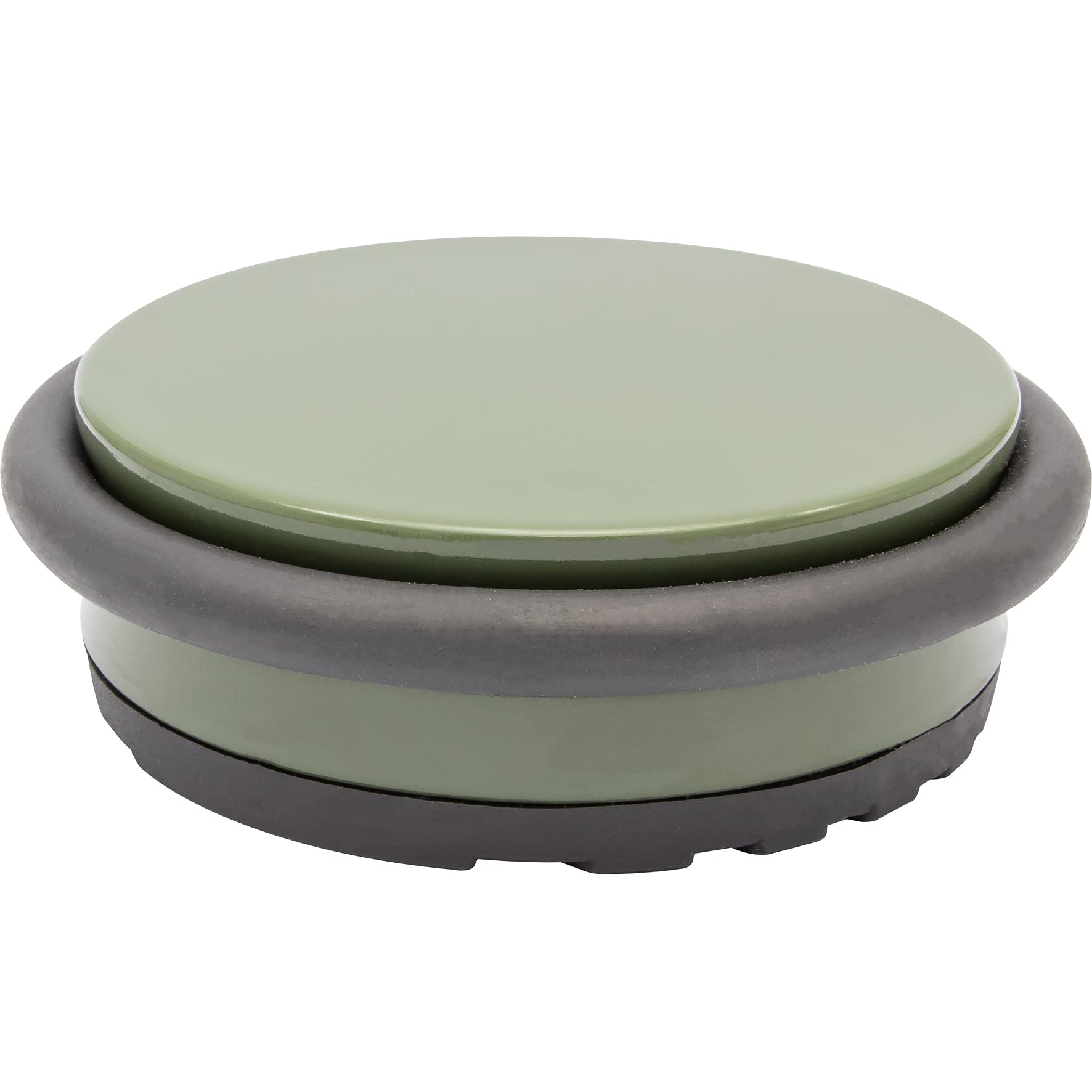 Wagner Doorstop Big Disk Color Green - Ø 98 x 30 mm, grün, Premium Buffer Made of Coated Industry Steel, Thermostatic Rubber, to be Placed on The Floor, 750 g - 15516901