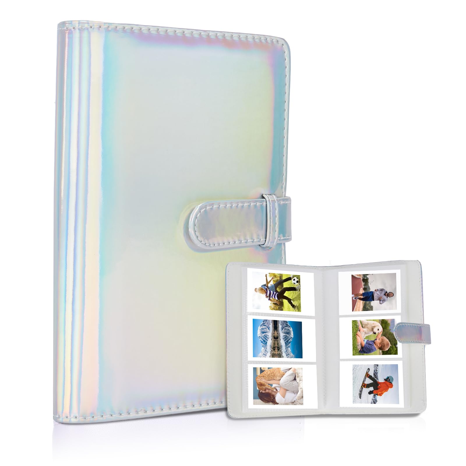 Riosin 108 Pockets Mini Album Compatible with Fujifilm Instax Mini film, Suitable for Instax Mini 12/11/7+/9/Evo/40/99/Liplay, 2x3"Photo Album for Canon ivy 2 Kpop Photocard(Magic Silver) — image 1
