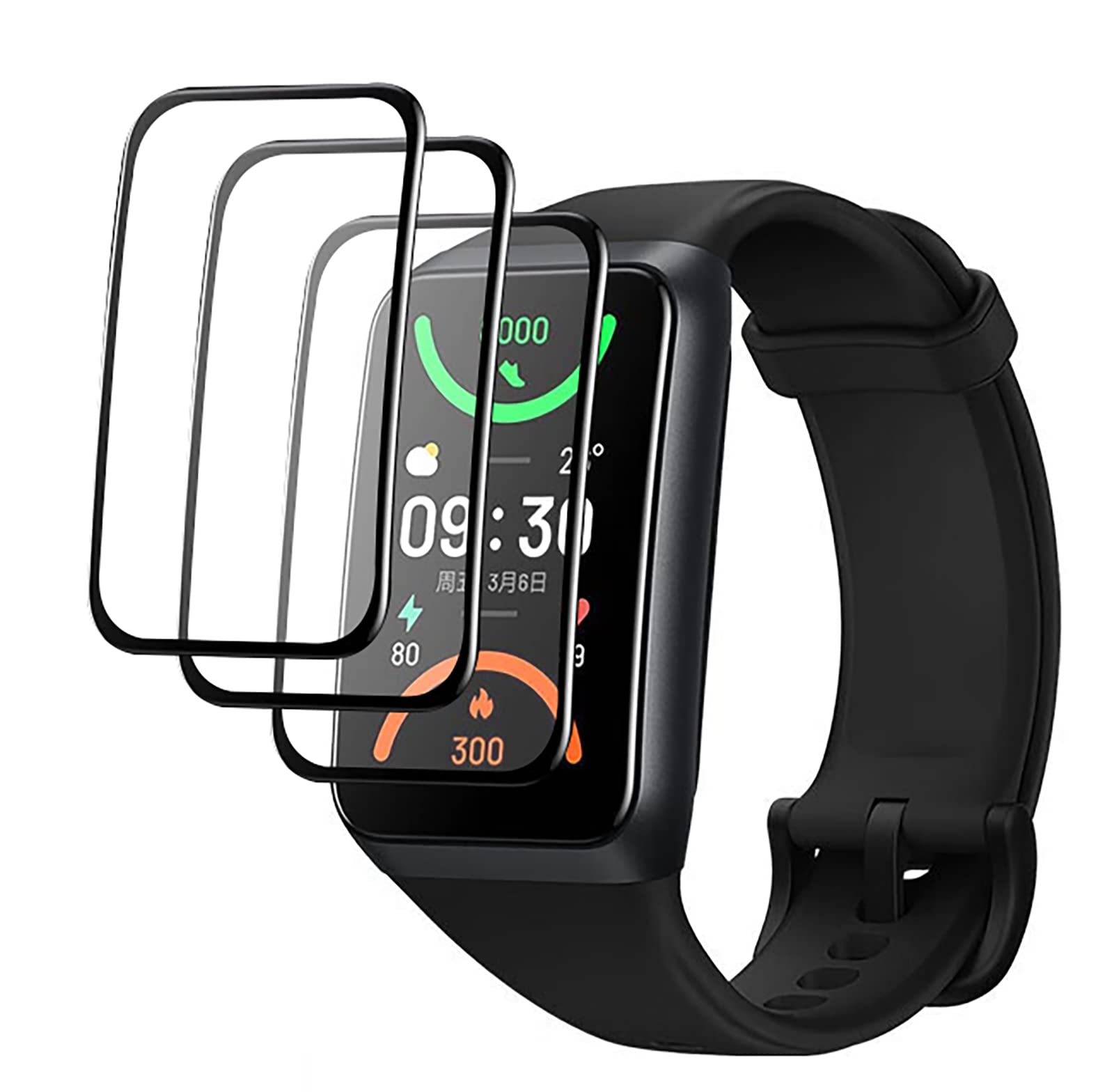 GIOPUEY [3 Pack Screen Protector for OPPO Band 2, [ Full Coverage] Composite material Screen Protective Film, [Anti-Bubble] [Wear-resistant] - Transparent