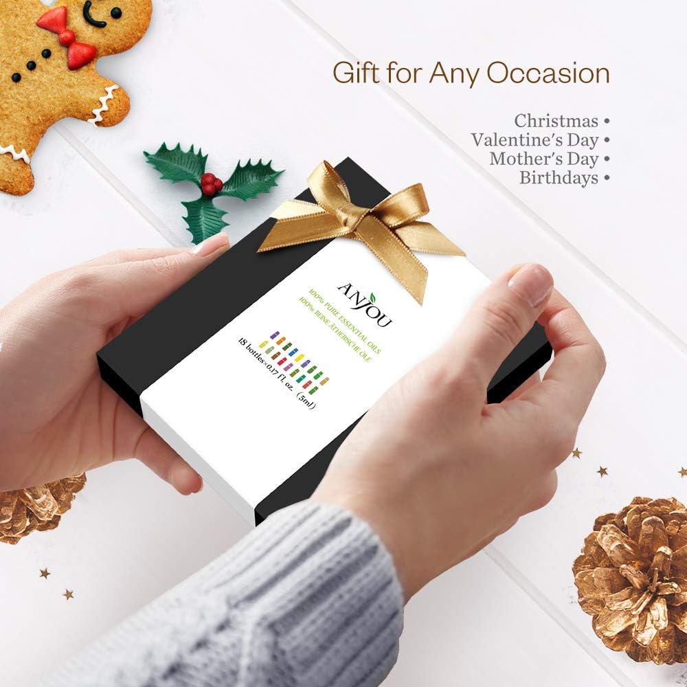 Essential Oils - Anjou Top 18 Aromatherapy Oils Premium Fragrance Oil Organic Pure for Diffuser Yoga Massage & DIY Personal Care,Foundation Set 5ml/Bottle: Health & Personal Care