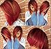 ATOZWIG Women's Synthetic Wigs Ombre Black to Red Short Straight Bob Wigs Straight Short Cut Bob Wigs with synthetic Hair