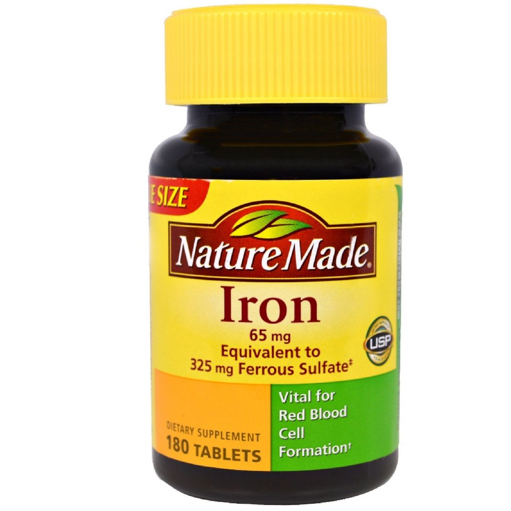 Nature Made Iron 65 mg Tablets 180 ea (Pack of 3)