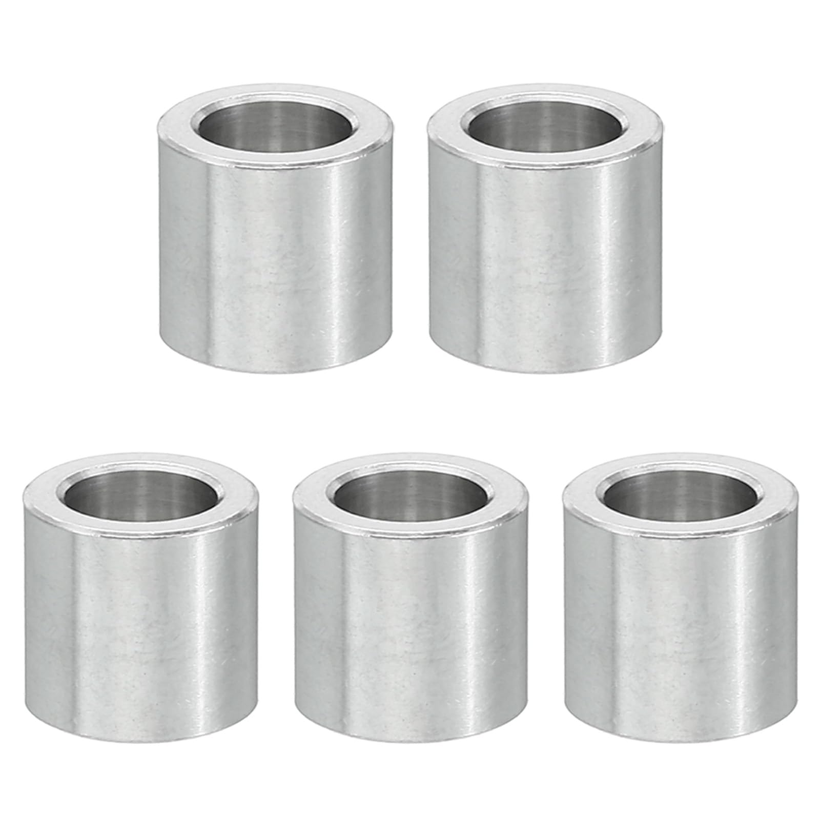 PATIKIL M5 Aluminum Spacers, 5 Pcs Metal Spacer Aluminum 5.2mm ID x 8mm OD x 8mm L Aluminum Spacer Screw Standoff Round for 1/5inch or M5 Screw Bolts