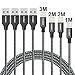 Nylon Extend Braided USB Charging Cable with Aluminum Connector for iPhone X / 8 / 8 Plus / 7 / 7 Plus, iPad / iPod And More-Black
