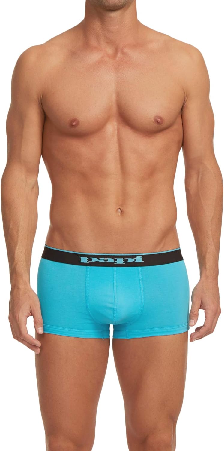Papi Men's Stylish Brazilian Solid and Print Trunks (3-Pack of Men's Underwear): Clothing