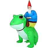 Seenelling Inflatable Frog Costume Halloween Gnome Ride on Frog Costumes Adult Animal Blow up Cosplay Outfit, Unisex One Size