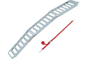 CargoSmart Steel Tri-Fold Ramp with Punch Out Pattern (1pk) – Easily & Safely Load & Unload Push Mowers & Appliances, Compact Design for Easy Storage, Fits in Truck Bed Tool Boxes, 500 lb. Capacity