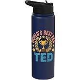 Ted World's Best Dad Fathers Day Birthday Stainless Steel Insulated Water Bottle