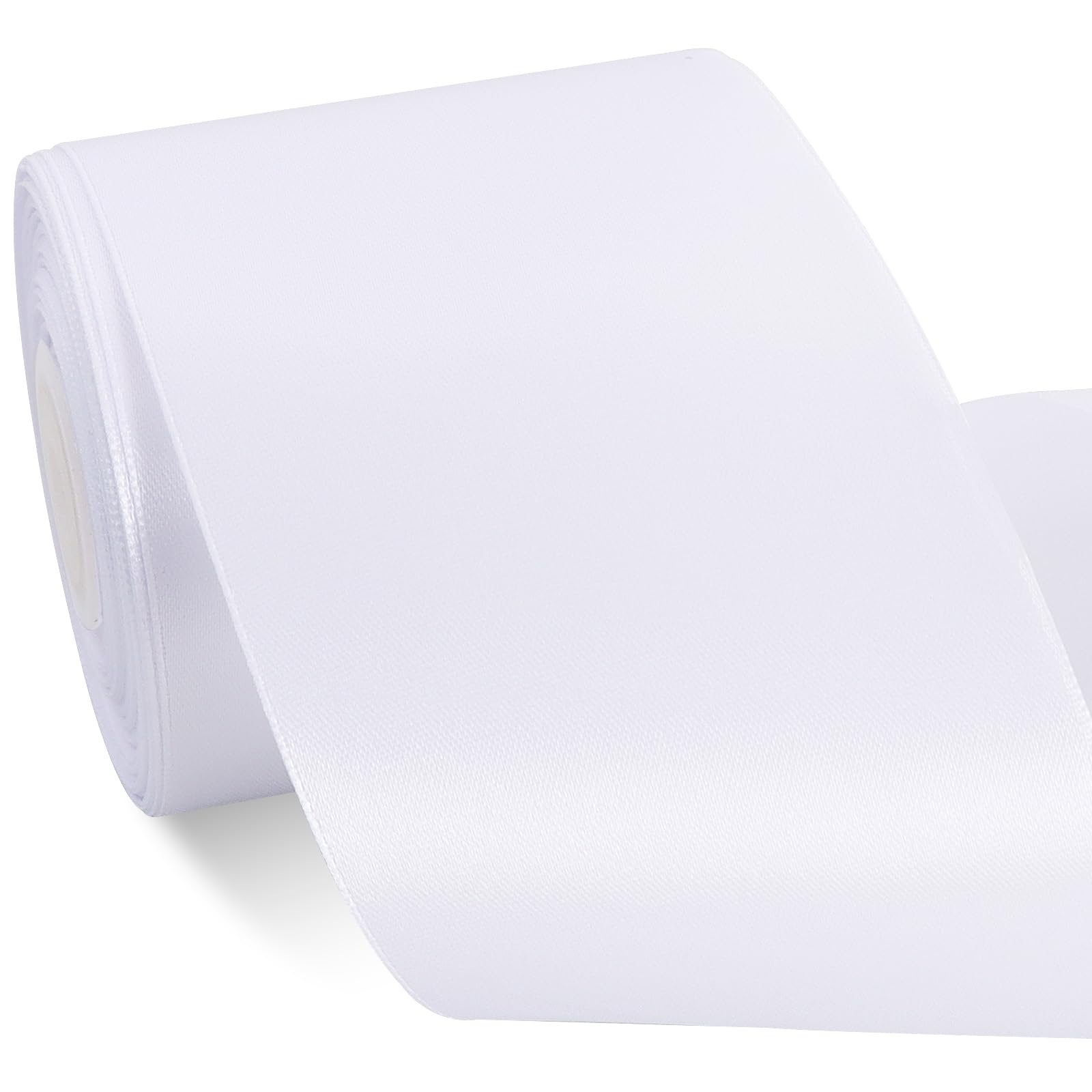 TONIFUL White Satin Ribbon 3 Inch X 25yds Solid Silk Ribbons for Gift Wrapping, Craft, Floral Bouquets, Valentine's Day Christmas Decoration，Birthday Gift Wrapping, Wedding Decoration — image 1