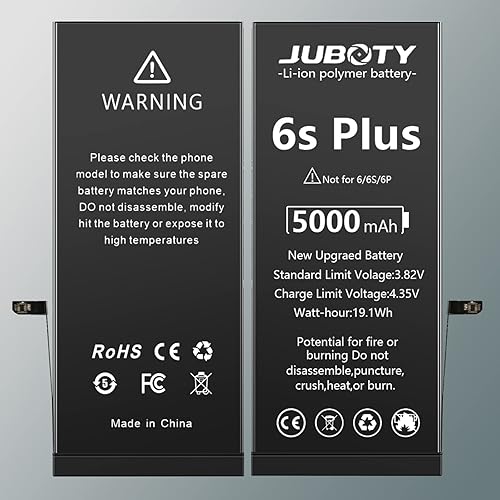 5000mAh Battery for iPhone 6s Plus, Li-Polymer Internal New