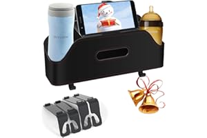 SUYUDSM Backseat Car Organizer, Car Tissue Holder Multi-Functional Car Seat Organizer with 2 Drink Cup Holder for Kids, Travel, Road Trip