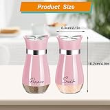 UDQYQ Salt and Pepper Shaker Set Glass 4 oz Pink with Funnel view 4