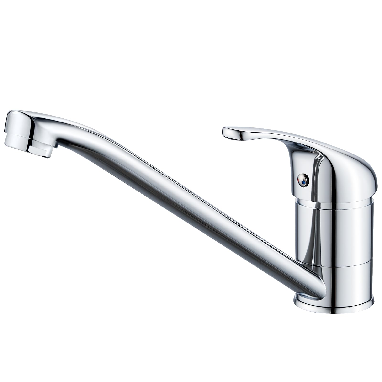 Rehomthy Kitchen Sink Mixer Tap, Single Lever Kitchen Faucet with Long Swivel Spout, Stainless Steel, Chrome