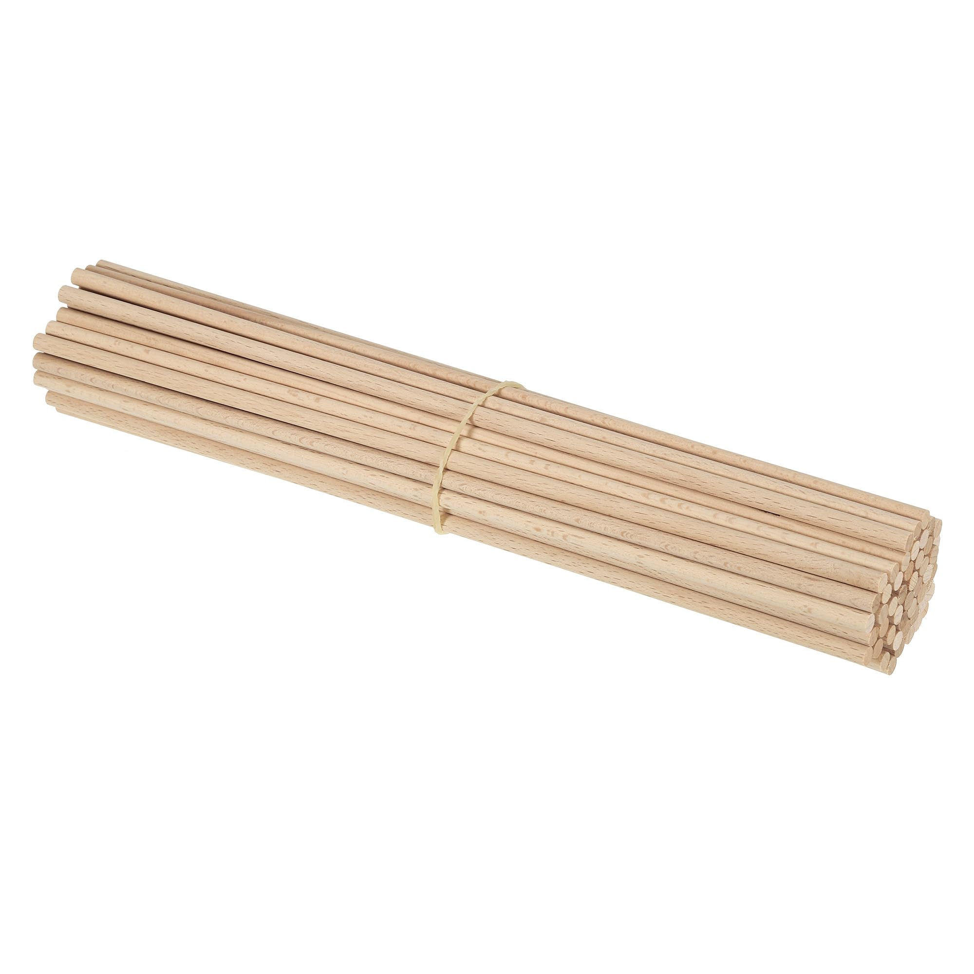 PATIKIL 1/4 x 12 Inch Dowel Rods Wood Sticks, 50 Pcs Unfinished Wooden Dowel Rods Round Dowels Hardwood Sticks for DIY Crafts and Home Decor