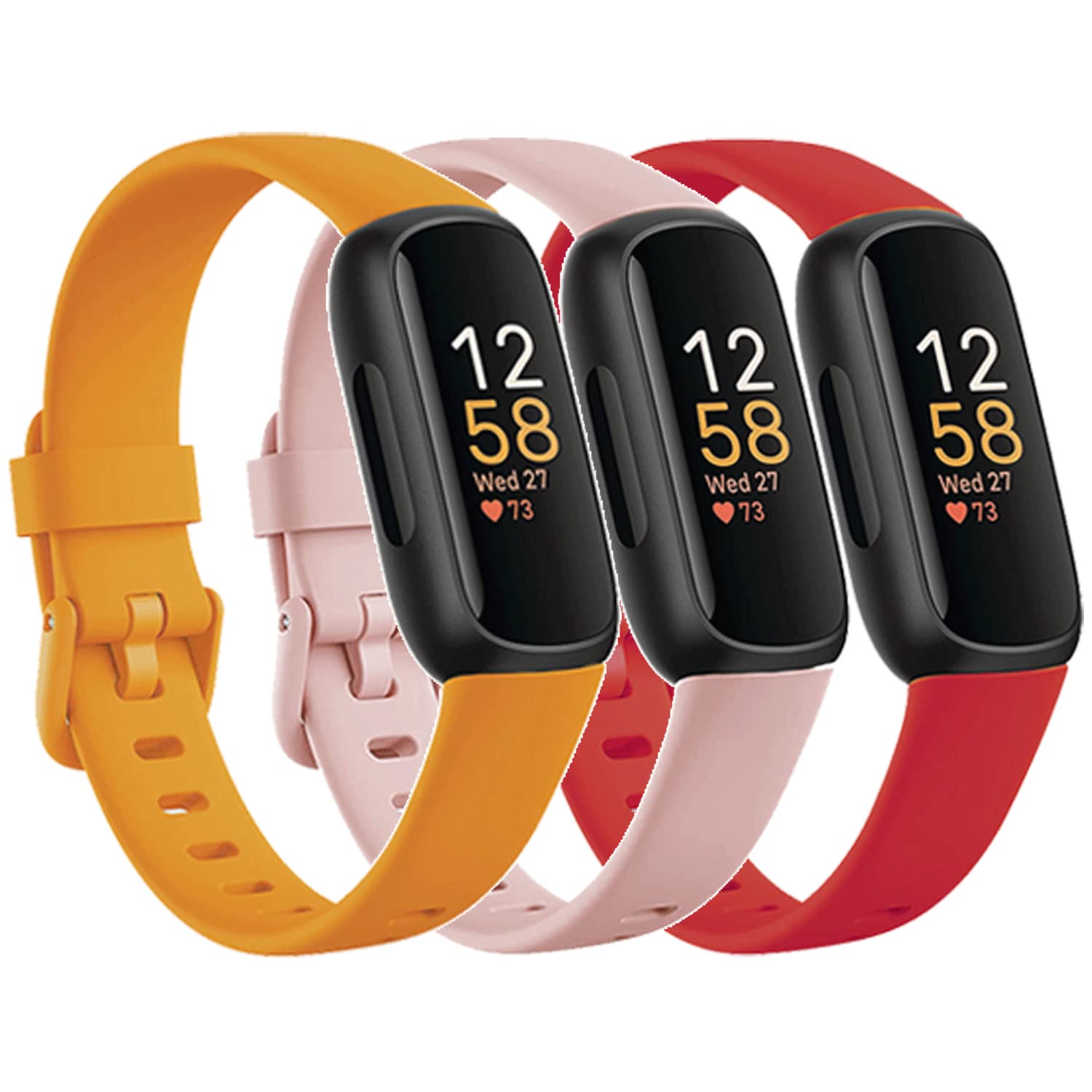 Baaletc 3 Pack Straps Compatible for Fitbit Inspire 3 Strap,Replacement Soft Silicone Sport Bands Wristband Bracelet for Inspire 3 Activity Tracker