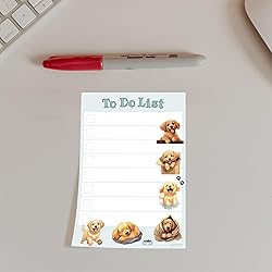 Golden Retriever Sticky Notepad to Do List | Kawaii