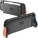 JUSPRO Dockable Grip Case for Nintendo Switch 2, Ergonomic Handheld Protective Cover Accessories with Quick-Release Joy-Con Design