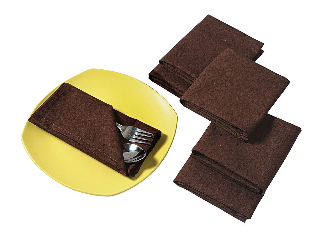 YUGA Plain Dinner Napkins Set 100% Cotton Table Linen Napkins Set of 6 Pcs 19 X 19 Inches