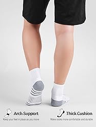 Airacker Athletic Quarter Socks with Cushion