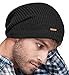 LETHMIK Merino Wool Slouchy Beanie,Mens&Womens Long Winter Hat Mesh Knit Cap Skully