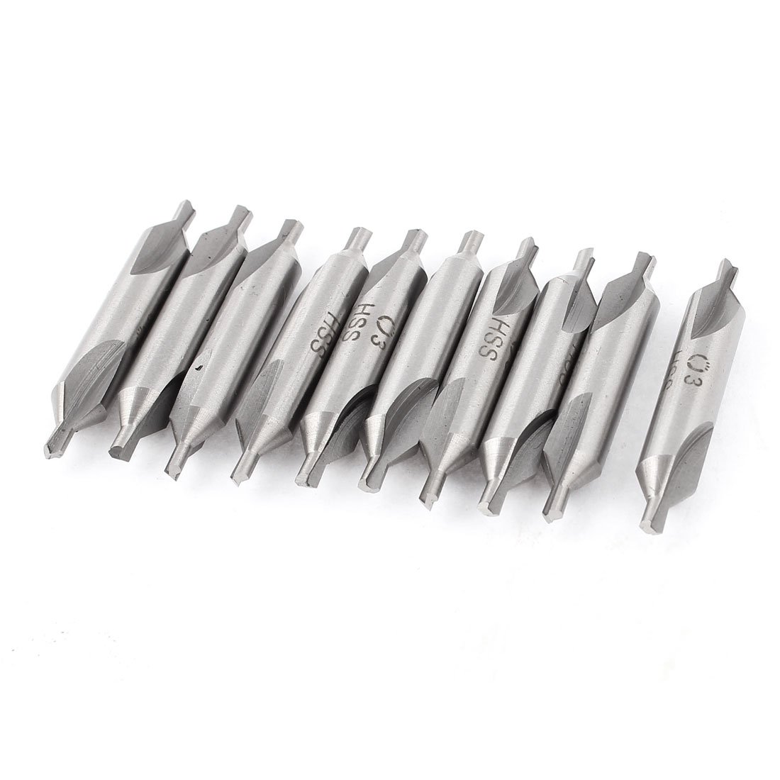 Sourcingmap 3mm 60 Degree HSS Center Drill Countersink Bit Lathe Mill Tool 10Pcs