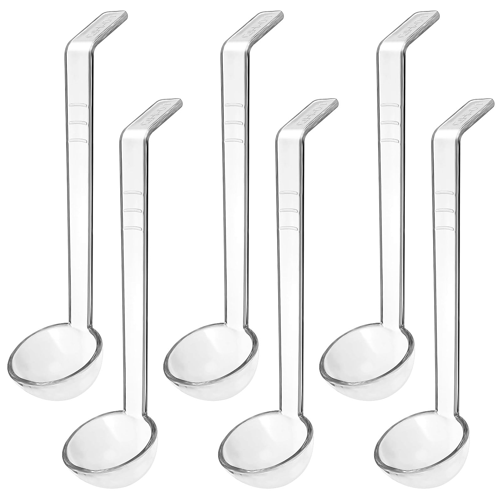 Photo 1 of *ONLY 4* 6 Pcs Clear Small Ladle 8 Inch Long Handle Ladles Long Handle Mini Ladle for Serving Dressings Punch Gravy Bowl Soup Cocktail Banquets Parties Catering