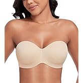 Lemorosy Minimizer Strapless Bra for Women Large Bust Full Support n-Slip Convertible Underwire Bandeau Bra