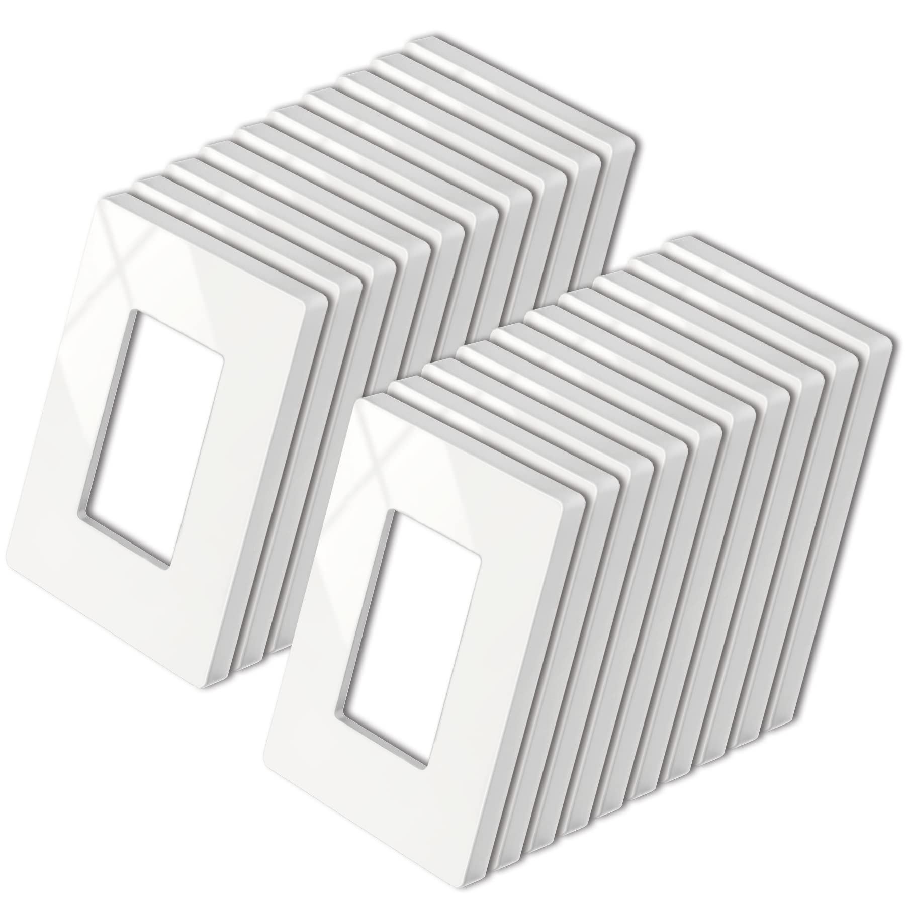 Photo 1 of 20 Pack BESTTEN Screwless Wall Plate, 1 Gang Decorator Light Switch Plate, Decor Outlet Cover, H4.69” x W2.91”, USWP4 Off White Series Wallplate
