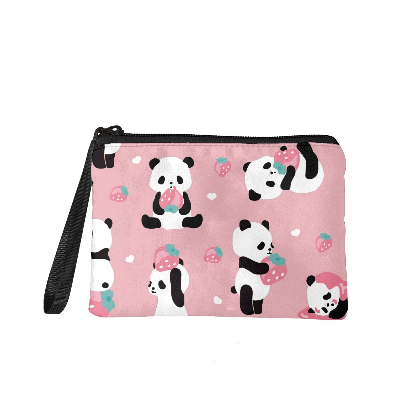 Jeiento Cute Panda Coin Purse Cosmetic Make Up Storage Bag for Women Girls Outdoor Shopping Coins Wallet Organizer Change Purse Wallets