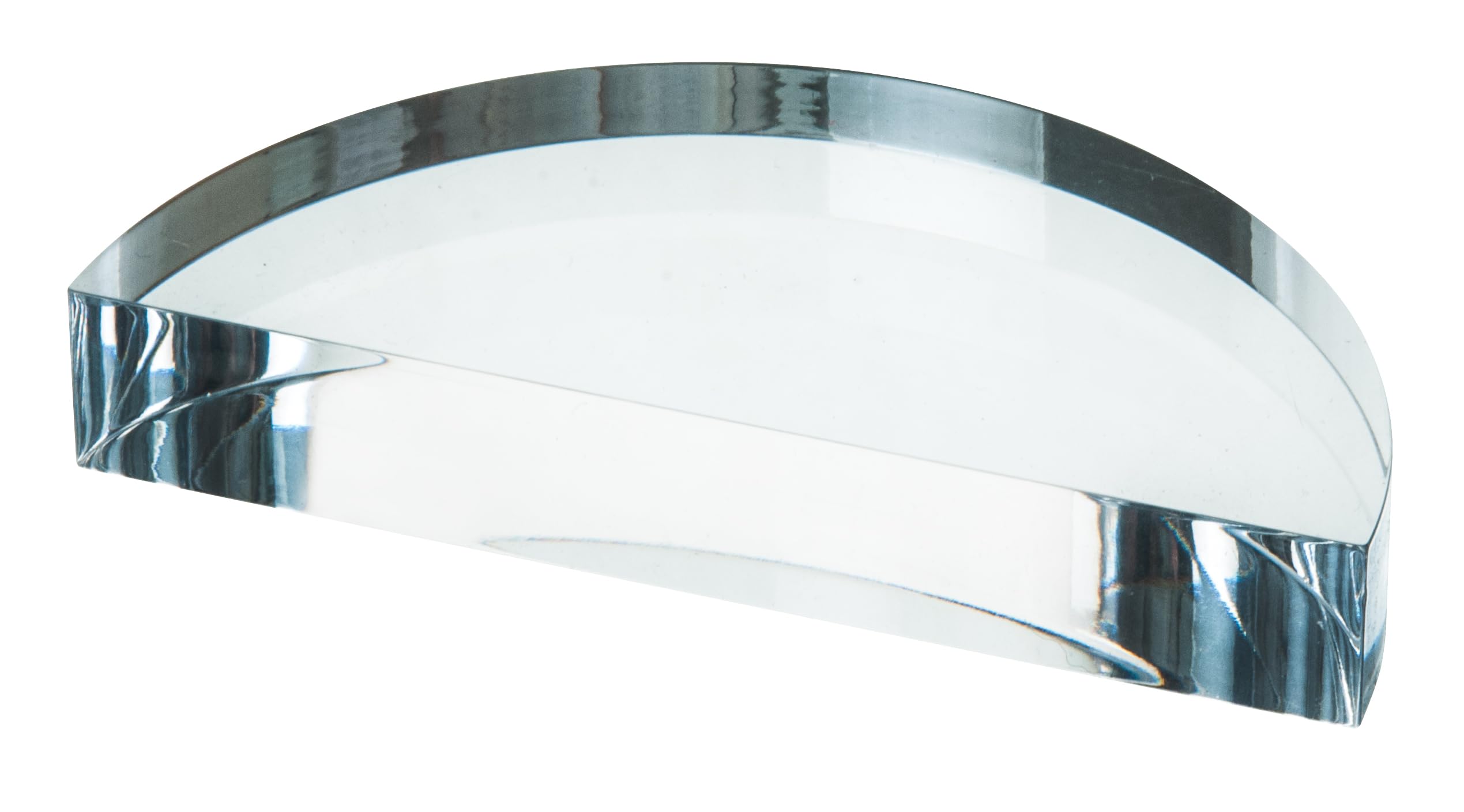 Eisco Acrylic Semicircular Block - 90mm Diameter x 16mm Thickness | Polished Sides | Ideal for Science Class | Light Refraction & Geometrical Optics Experiments | 3-1/2" x 9/16"