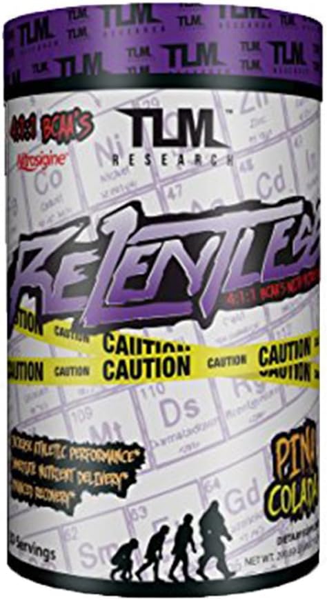 TLM Research | Relentless BCAA's | Intraworkout and Post Workout Recovery | 30 Servings (Pina Colada)