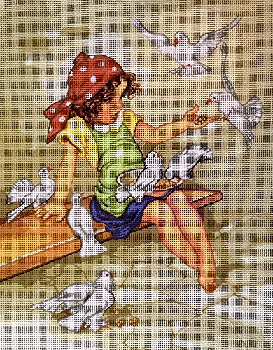 Hudemas Needlepoint Kit Lungershausen's Childrens 23x30cm 9 x 12in printed canvas cod 1208 - Thumbnail 2