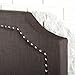 Zinus Upholstered Nailhead Detailed Headboard, Full/Queen, Dark Brown