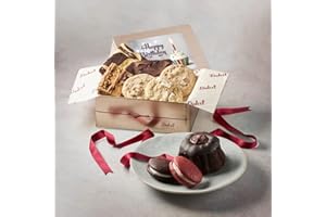 Dulcet Gift Baskets Happy Birthday Sampler Tin with Brownies, Cookies, Whoopie Pie and More for Mom, Dad, Him, Her, College Student, Military, Teens, Friends, Co-worker, Teacher, Boy or Girl