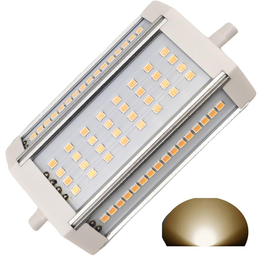 QLEE R7s Led 118mm Dimmable 30w Bulb 3000k Warm White AC220V 3000LM J118 Double Ended J Type LED Floodlight Equivalent 300w 400w Halogen Incandescent Bulb Flood Floor Standing Light