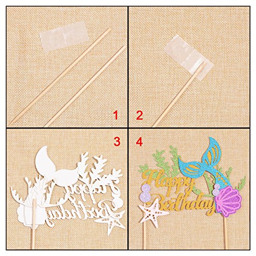 4 Qibote+Mermaid+Birthday+Decoration+Supplies