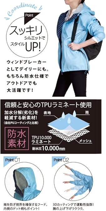 Amazon レインスーツ フェミニンii S Ll Tpuラミネート耐水圧10 000mm 7480 レインスーツ 上下セット 通販