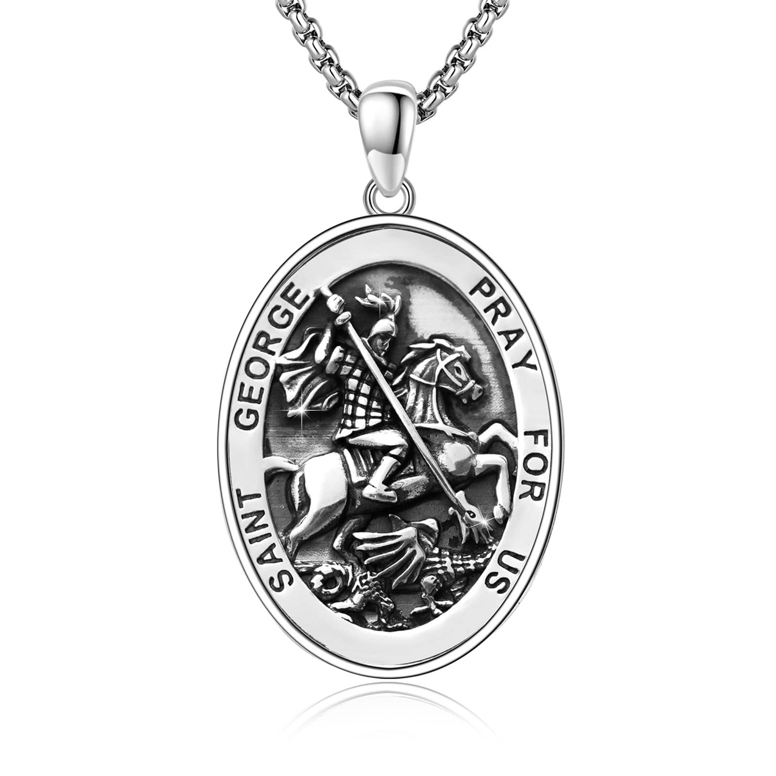 DOTBJ 925 Sterling Silver St George Pendant