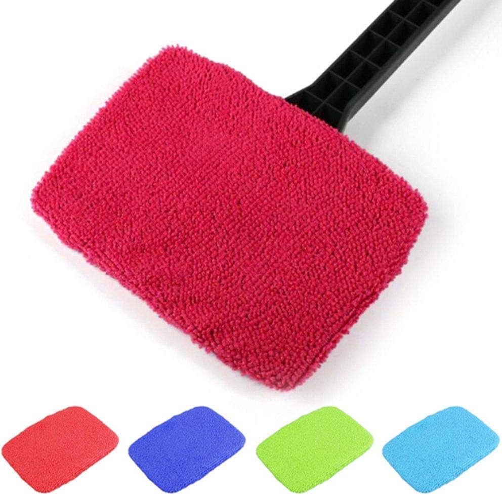 VEIREN 4 Pack Car Window Cleaner, Auto Windshield Bonnet, Portable Micro Fiber Windscreen Brush Cover Kit-Inside/Outside/Home Wiper(Random Color)