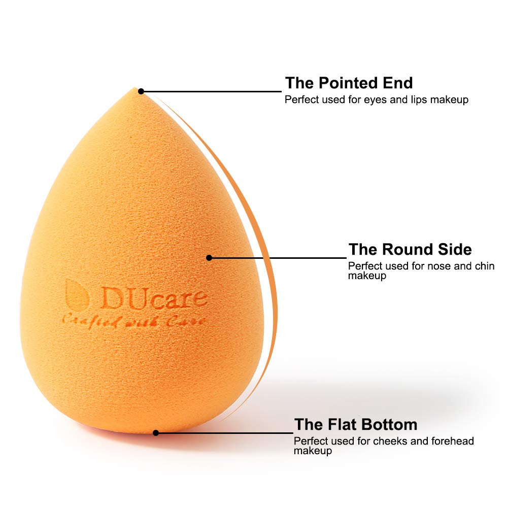 DUcare Kabuki Foundation Brush 1Pcs & 4Pcs Makeup Sponges - Foundation Synthetic Buffing Stippling Brush& Professional Beauty Makeup Sponge Blender for Liquid Blending Mineral Powder Makeup Tools: Beauty