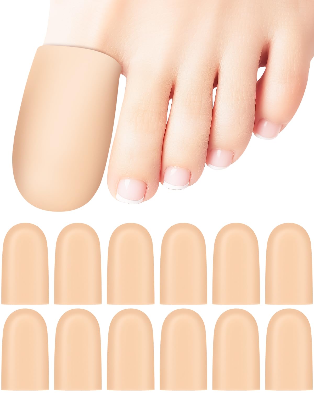 Photo 1 of *USED*
PGRODE 12 Pack Silicone Big Toe Caps Protectors Covers for Women and Men, Gel Toe Sleeves Cushions for Pain Relief, Bunion, Toenails Loss, Corns, Calluses, Blisters Pads (L)