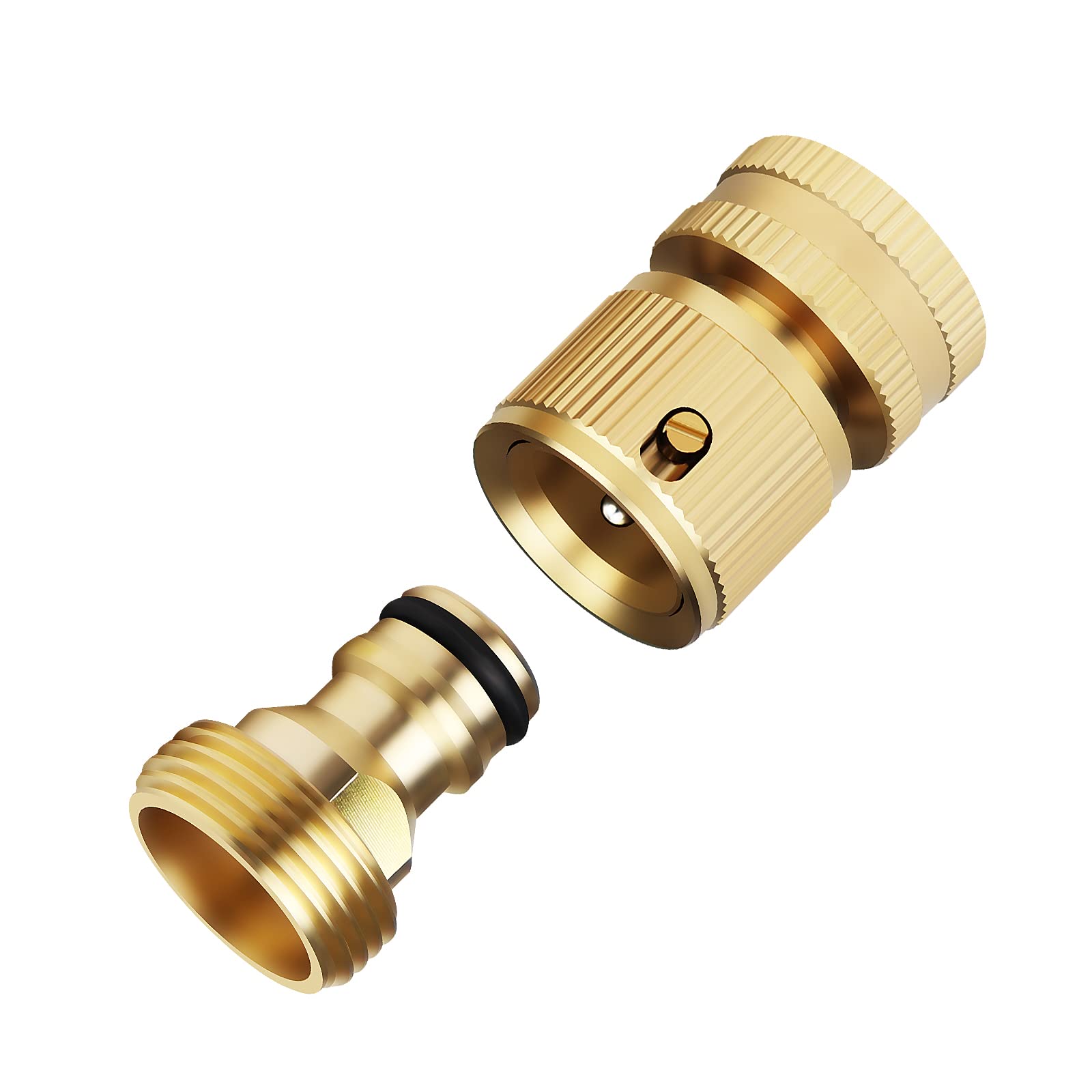 Mdlufee Garden Hose Quick Connector,3/4 inch Male Thread Tap Connector, Female Thread Brass Faucet Adapter