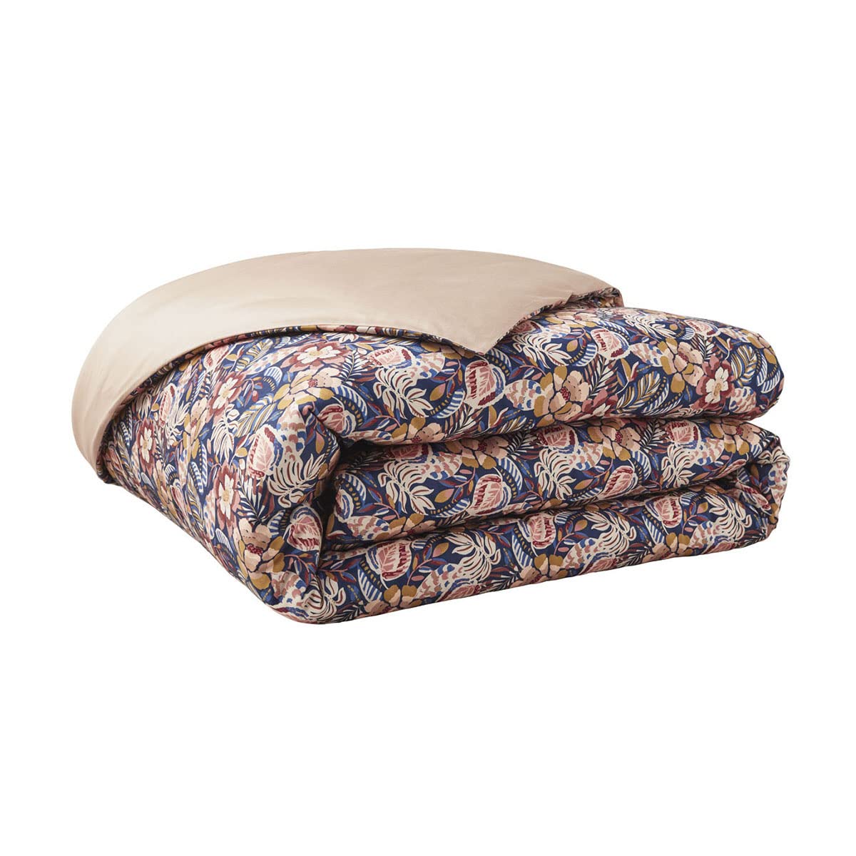 Essix Printed Duvet Cover in Cotton-Sateen Folk Flowers 260 x 240 cm