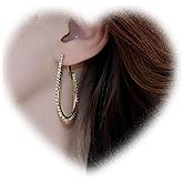 Crymystal Boho Large Crystal Hoop Earrings for Girls Gold Hoop Earrings Teardrop Hoop Drop Earrings Hollow Hoop Dangle Earrings Geometric Drop Earrings Jewelry for Women Gifts