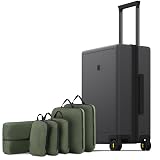 LEVEL8 Carry on Luggage Airline Approved, Small Carry on Suitcases with Wheels, Lightweight Hardside Textured Luggage for Travel, Tsa Approved, 20-Inch, Dark Grey