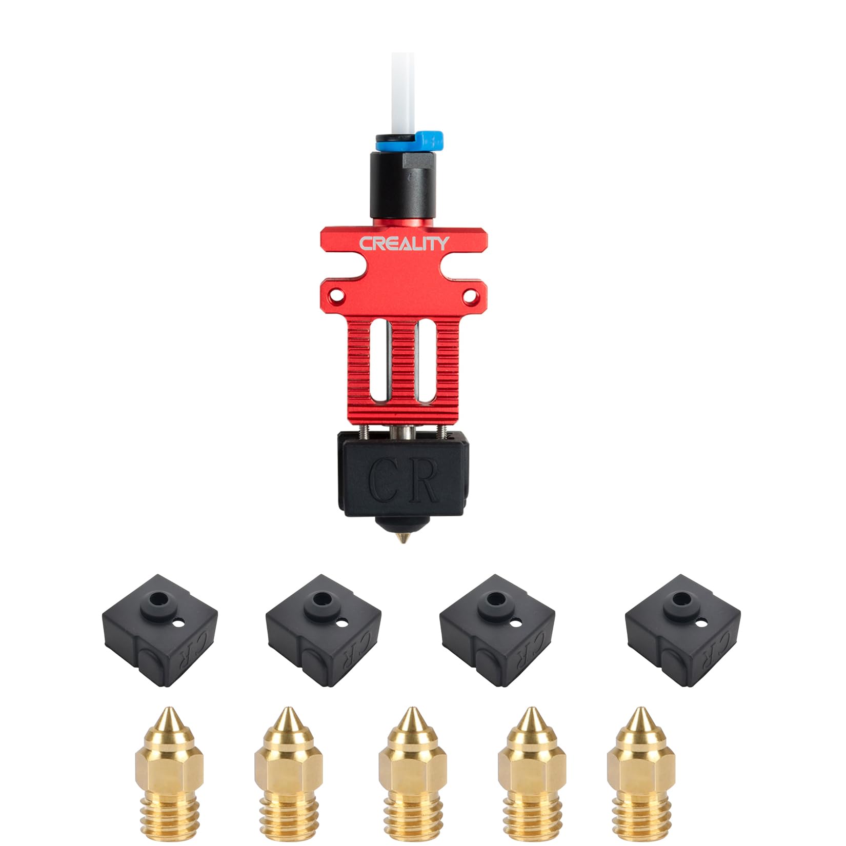 Creality CR-6 SE 3D Printer Parts Hotend Kit, Aluminium Alloy Extruder Hotend Nozzle Kit, with Teflon Tube, MK Nozzle, Heat Block and Silicone Sock for 3D Printer CR-6 SE/CR-6 MAX/CR-5 Pro
